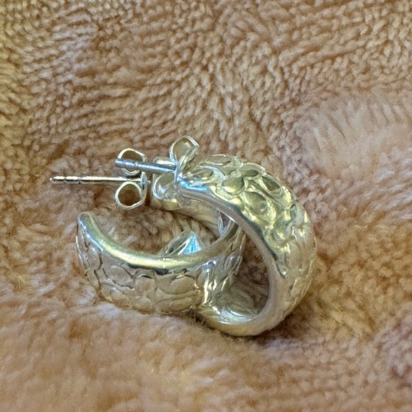 Coach small earrings real silver 1/2 inch authentic - Picture 5 of 5